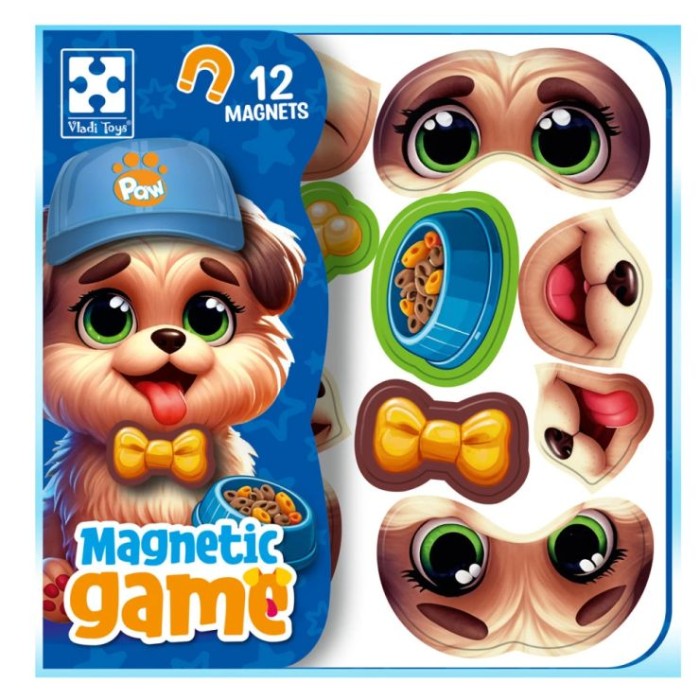 Гра настільна «Емоції Песика» магнітна розвиваюча з 12 магнітів, ТМ Vladi Toys