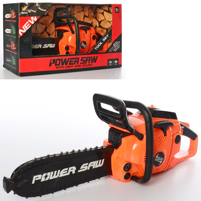 Бензопила 41 см зі звуком та рухомими деталями, на батарейці, у коробціі 40х21х11 см