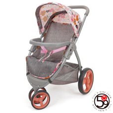 Коляска для ляльки прогулянкова 58х39х62 см металева з ручкою з EVA та кошиком, у коробці 55х33,5х12 см