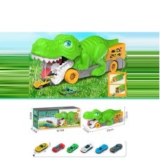 Ігровий набір «Динозавр» 33,5 см 2 в 1 з 2 металевими машинками по 7 см, на гумових колесах, у коробці 33х13,5х11,5 см