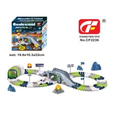 Трек зі світлом та машинкою, на батарейці, у коробці 19,5х22х10,5 см