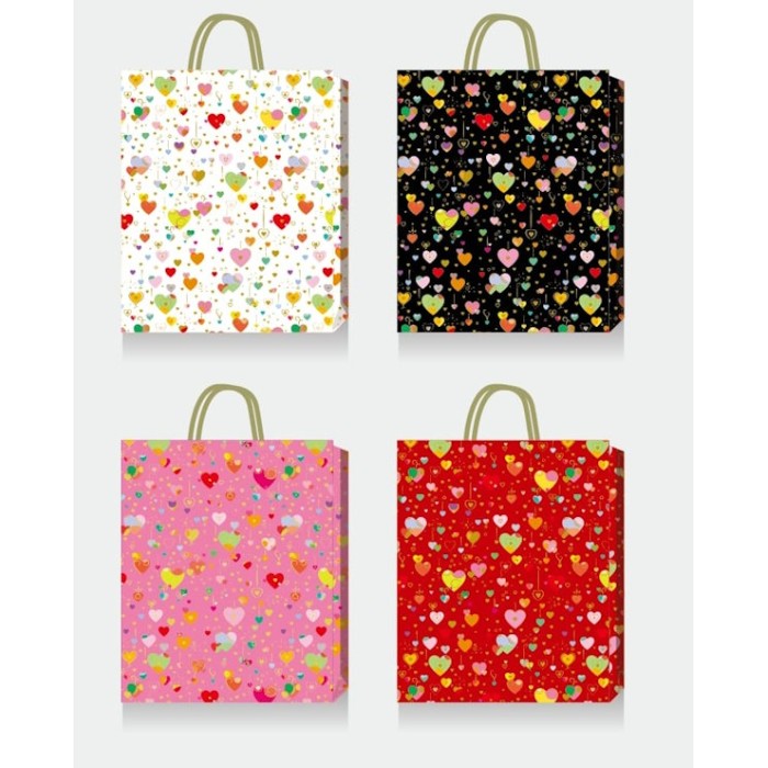 Пакет подарунковий 18х23х8 см з тиснення фольгою, в асортименті,TM Buromax