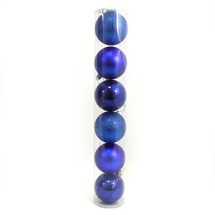 Набір ялинкових прикрас «BLUE» з 6 куль по 7 см