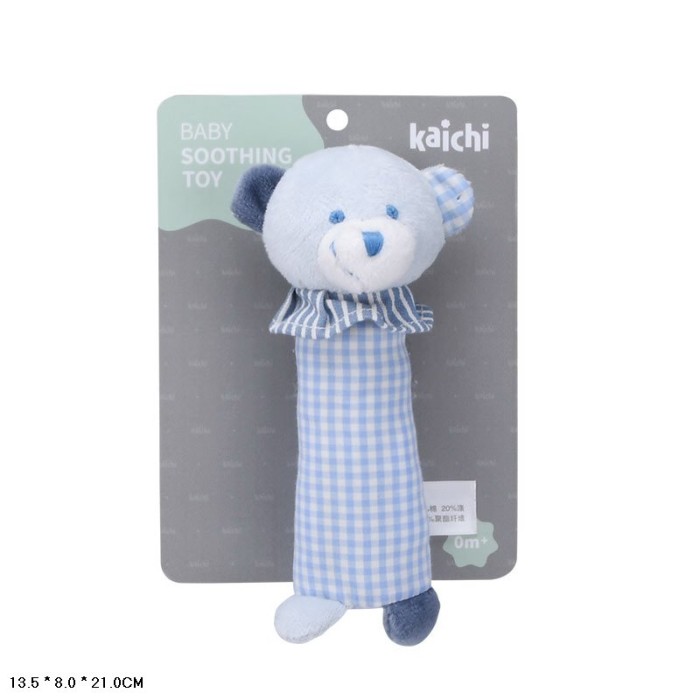 Брязкальце «Ведмедик» м'яке з тактильними елементами, на планшетці 13,5х8х21 см