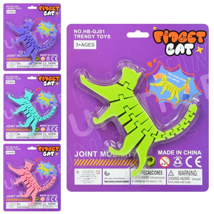 Антистрес «Котик» 13,5 см, в асортименті, на планшетці 17,5х20,5х1,5 см