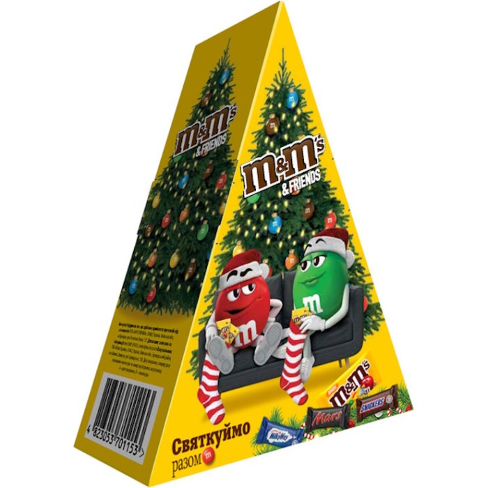 Новорічний подарунок «M&M та Друзі» 96,5 г, у картоннній коробці 15х11,5 см