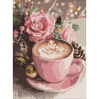Набір з алмазною мозаїкою «Новорічне капучино» 30х40 см, ТМ Ідейка