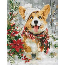 Набір з алмазною мозаїкою «Щасливий песик» 40х50 см, ТМ Ідейка