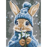 Набір з алмазною мозаїкою «Кролик з підсніжниками» 30х40 см, ТМ Ідейка