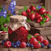 Картина за номерами «Малинове варення» 40х40 см, ТМ Ідейка
