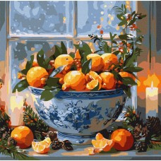 Картина за номерами «Цитруси у ваз» 40х40 см, ТМ Ідейка