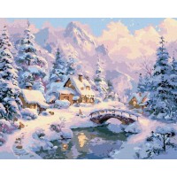 Картина за номерами «Зимовий затишок серед гір» 40х50 см, ТМ Ідейка