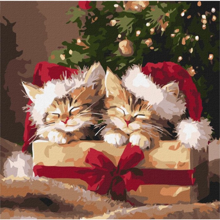 Картина за номерами «Пухнасті подарунки» 40х40 см, ТМ Ідейка