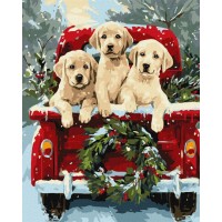 Картина за номерами «Собача подорож» 40х50 см, ТМ Ідейка