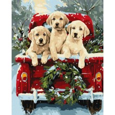 Картина за номерами «Собача подорож» 40х50 см, ТМ Ідейка