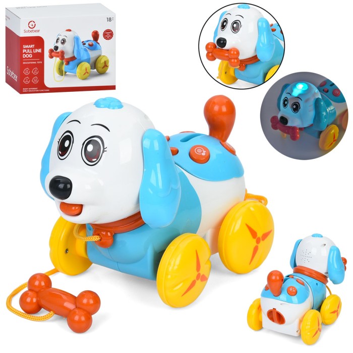 Каталочка «Песик» 22 см сенсорна музична зі світлом, на батарейці, у коробці 22х17х14,5 см