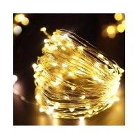 Гірлянда «Роса» 10 м на 100 LED-лампочок з 8 режимами та USB, тепле біле світло