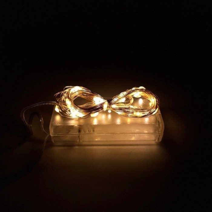 Гірлянда «Роса» 3 м на 30 LED-лампочок з USB та батарейками, тепле біле світло