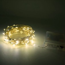 Гірлянда «Роса» 10 м на 100 LED-лампочок з USB та батарейками, тепле біле світло