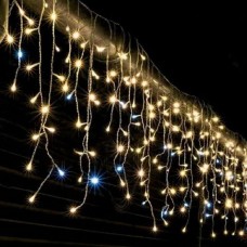 Гірлянда «Бахрома» 2 м на 80 LED-лампочок від мережі, тепле біле світло