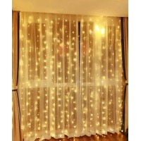 Гірлянда «Штора» 1,8х1,2 м на 120 LED-лампочок від мережі, біле тепле світло