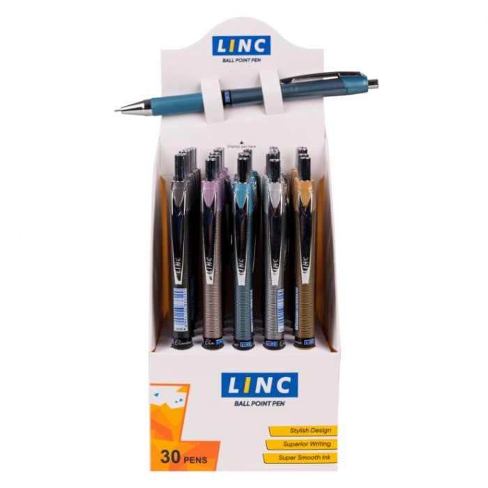 Ручка «Elantra» кульково-масляна автоматична синя 0,7 мм, в асортименті, ТМ LINC