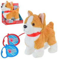 Коргі 22 см на повідку, гавкає, ходить, виляє хвостом, на батарейці, у коробці 22х13х28.5 см