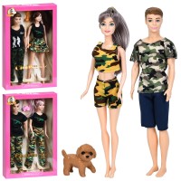 Ляльквий набір «Дружна сім`я»: 2 ляльки по 29 см та улюбленець, в асортименті, у коробці 20х33х5 см