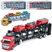 Автовоз 32 см інерційний металевий з 3 видами транспорту, в асортименті, у коробці 37х11х7 см