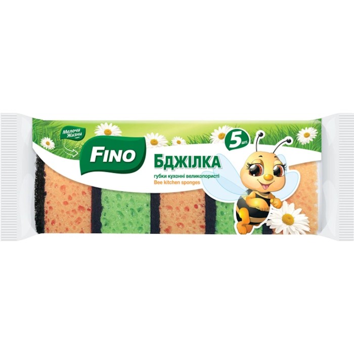 Губки кухонні «Бджілка» 5+1 шт, ТМ Fino