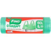 Пакети для сміття з ручками 60 л 20 шт, ТМ Fino