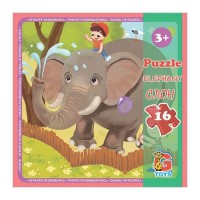 Пазли «Зоопарк. Слон» на 16 елементів, ТМ G-Toys