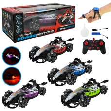 Машина «POWERMOTORS» р/к на акумуляторі зі світлом, звуком, параою та 2 пультами керування, в асортименті, у коробці 40,5х14,5х19,3 см.