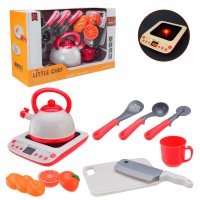 Набір посуду: плита, чайник, продукти та аксесуари, у коробці 25х39х19 см