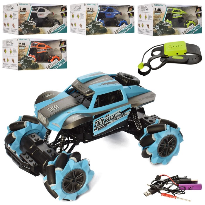 Джип 25 см 1:16 р/к на акумуляторі 2,4 G зі світлом, USB та браслетом для керування, в асортименті, у коробці 33х18х20 см