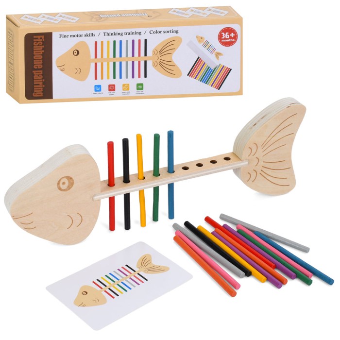 Навчальний набір «Риба» 24 см з кольоровими паличками та картками, у коробці 24,5х8,5х3,5 см