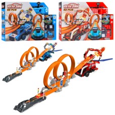 Трек 170х13х23 см на 53 деталі з машинкою, в асортименті, у коробці 40,5х30,5х9,5 см