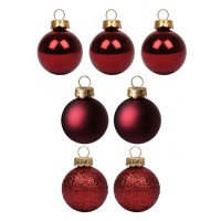 Набір новорічних кульок d 5 см бордо, 7 шт. в упаковці, ТМ Yes Fun