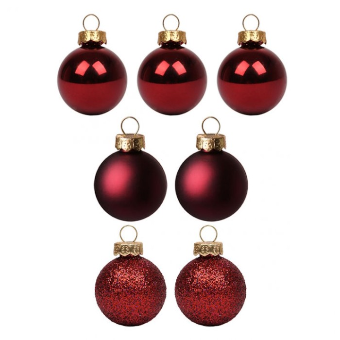 Набір новорічних кульок d 5 см бордо, 7 шт. в упаковці, ТМ Yes Fun