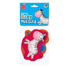 Пазли магнітні «Малюк зможе. Слоник та зебра» на 8 елементів, ТМ Vladi Toys