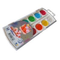 Фарби акварельні на 12 кольорів без пензля, пластик, RUDIX