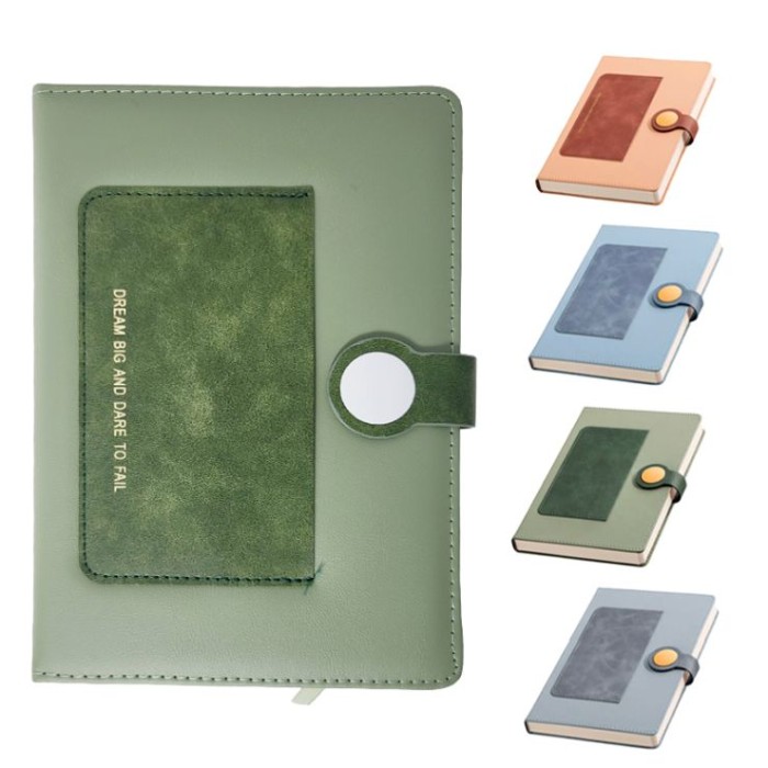 Блокнот А5 на 96 аркушів у клітинку з обкладинкою зі шкірзаму на магніті, в асортименті, TM Leader