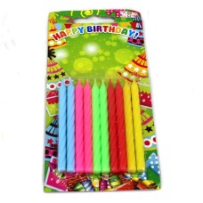 Свічки на торт «Асорті» 10 шт по 7 см спіральні, TM Leader