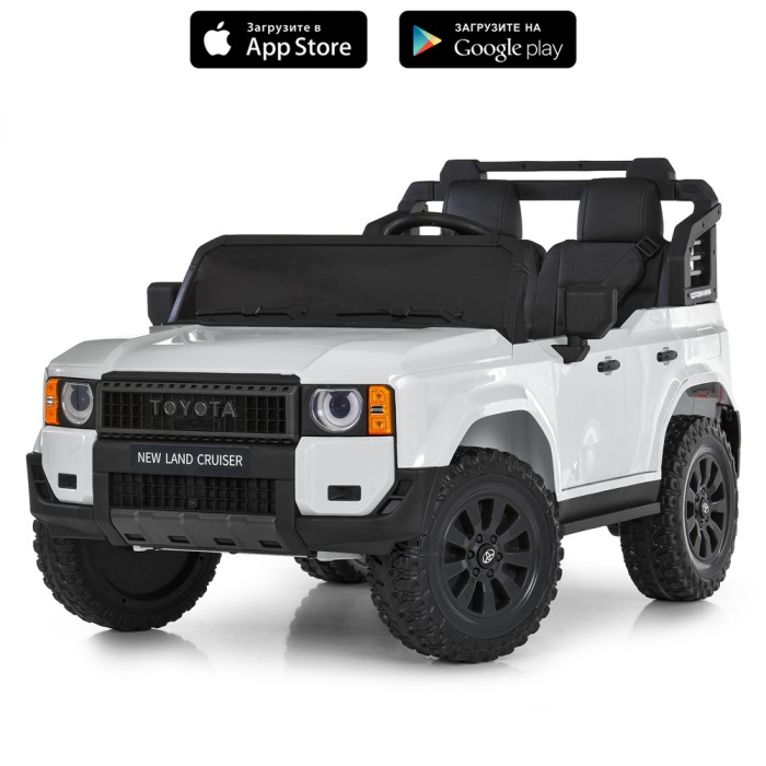 Джип 2,4G р/к на акумуляторі 12V 10AH з 2 моторами 45W, музикою, світлом, MP3, USB, TF, BLUETOOTH, EVA, білий