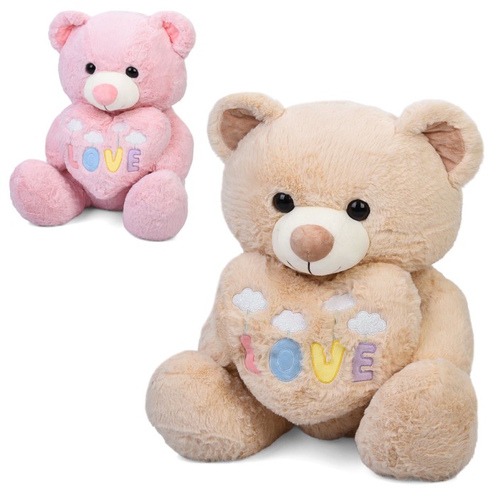 М'яка іграшка «Ведмідь з серцем» 50х32х40 см, в асортименті, у пакеті