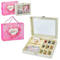 Набір для плетіння прикрас: намистини, підвіски, сережки, скринька, у коробці 20х15х4,5 см