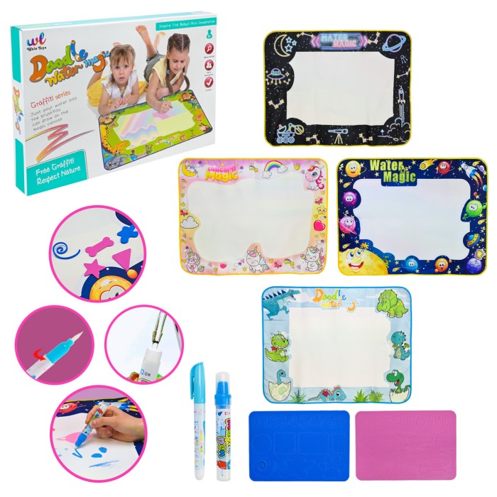 Килимок для малювання водою зі зникаючим через 5 хв малюнком, у коробці 45х30,5х5 см