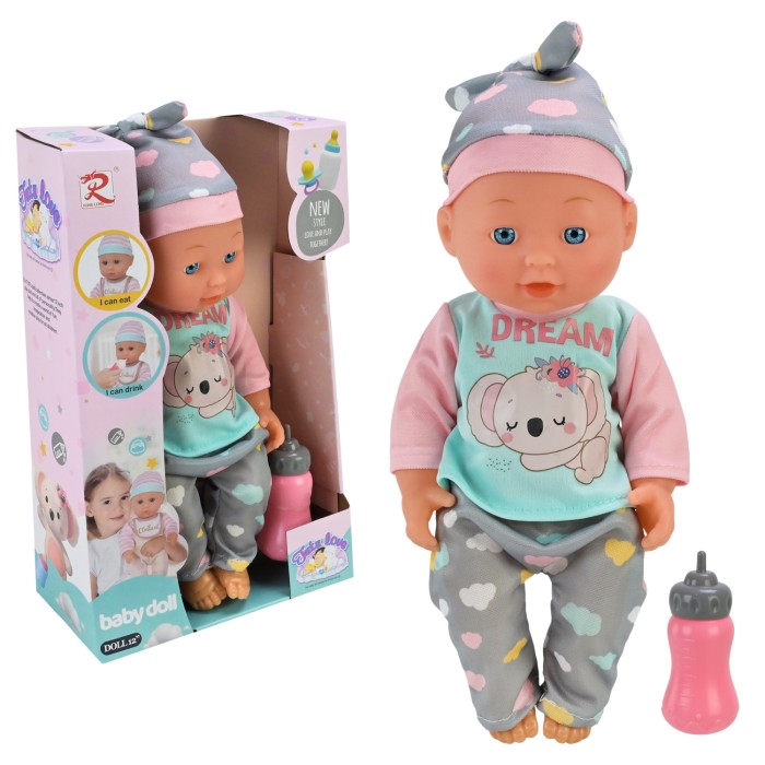 Пупс 30 см п'є та писяє з аксесуарами, у коробці. 19х30х10 см