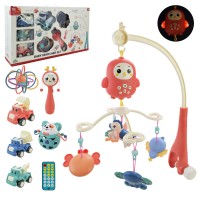Мобіль «Перший подарунок малюкові» р/к зі світлом, 3 брязкальцями та 3 машинками по 10 см, на батарейці, у коробці 62х13х33 см.