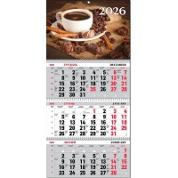 Календар квартальний «Ранкова кава» 30х21 см на 3 пружини